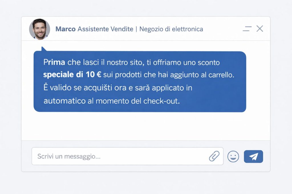 Chat sconto carrello abbandonato